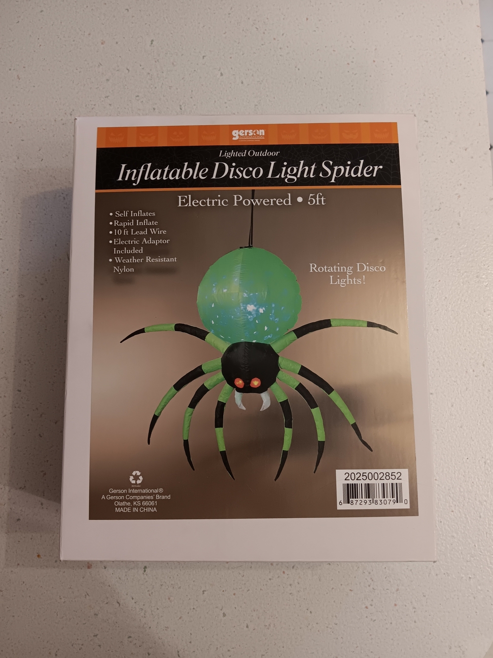 Inflatable Disco Light Spider - Green